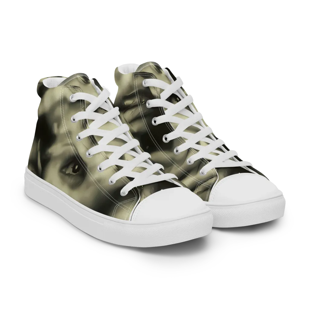 Newtonian Whisper on Men's High Top Canvas Shoes — Right Front