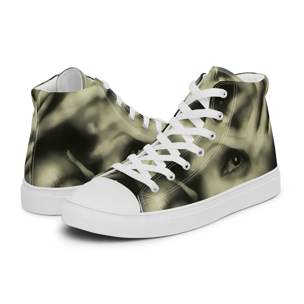 Newtonian Whisper on Men's High Top Canvas Shoes — Left