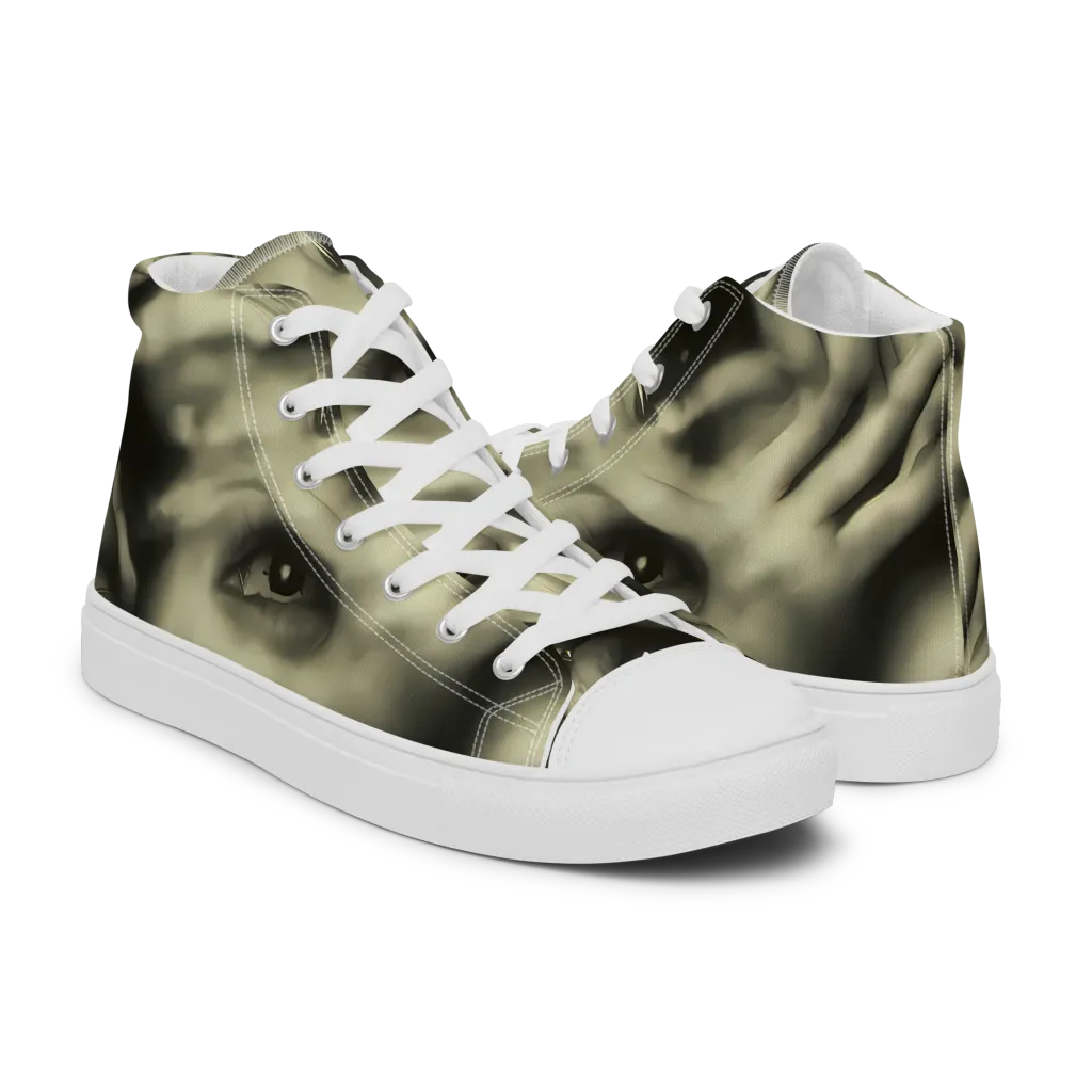 Newtonian Whisper on Men's High Top Canvas Shoes — Right