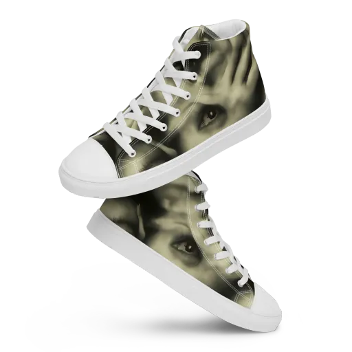 Newtonian Whisper on a Men's High Top Canvas Shoes