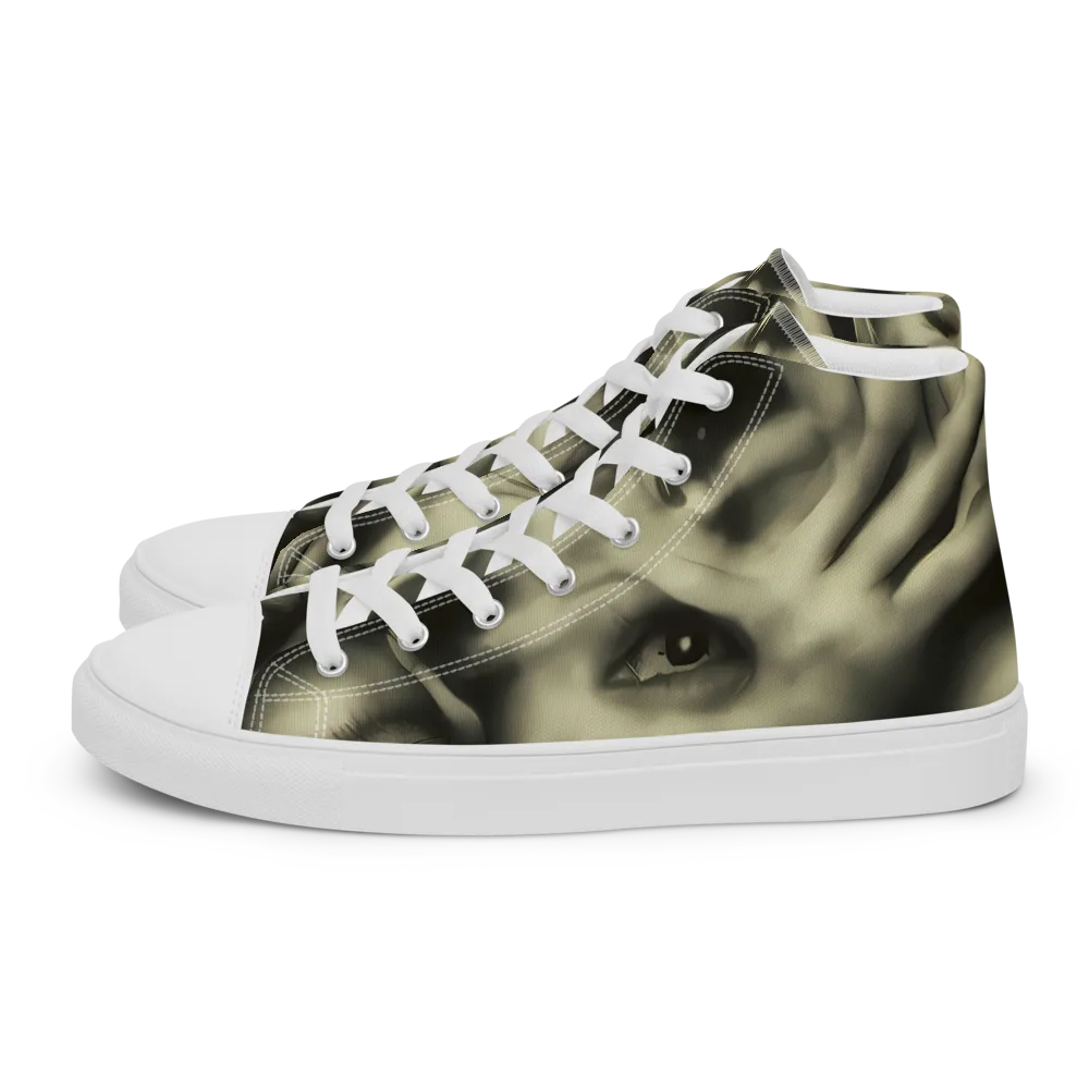 Newtonian Whisper on Women's High Top Canvas Shoes — Left