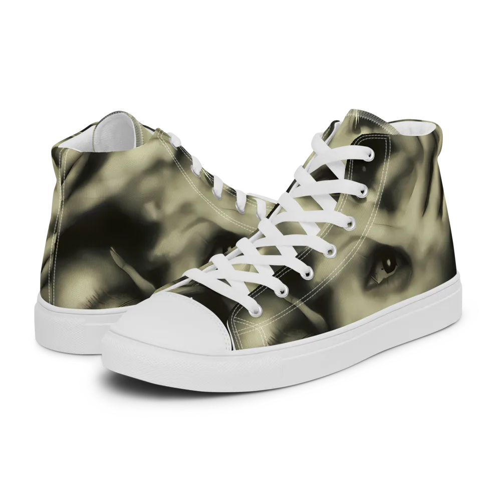 Newtonian Whisper on Women's High Top Canvas Shoes — Left