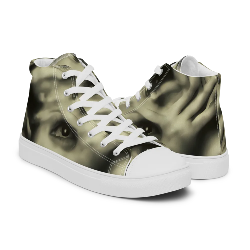 Newtonian Whisper on Women's High Top Canvas Shoes — Right
