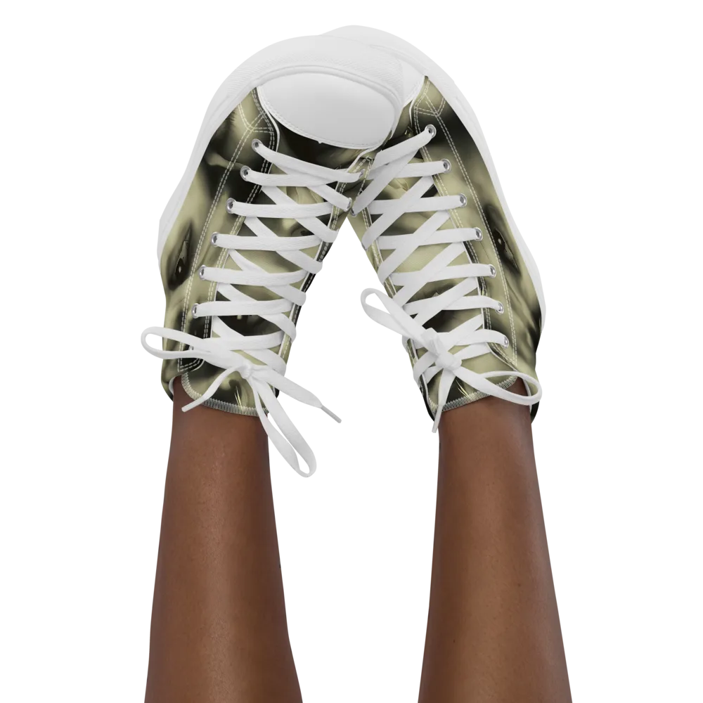 Newtonian Whisper on Women's High Top Canvas Shoes — Front