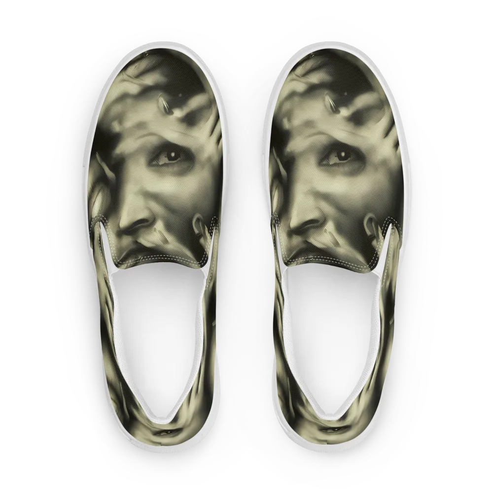 Newtonian Whisper on Men's Slip-On Canvas Shoes — Front