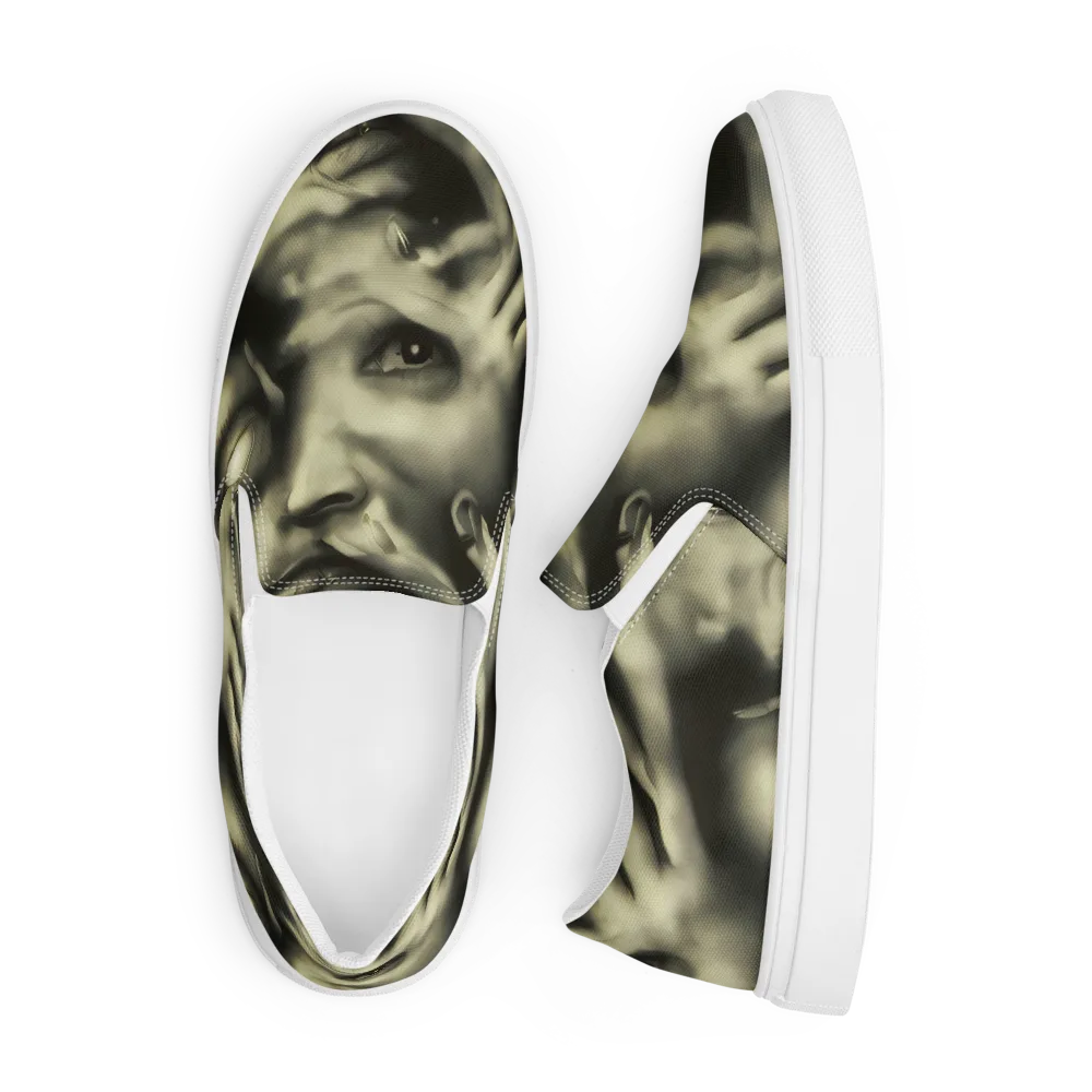 Newtonian Whisper on Men's Slip-On Canvas Shoes — Front
