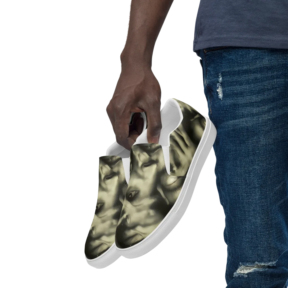 Newtonian Whisper on Men's Slip-On Canvas Shoes — Left Front
