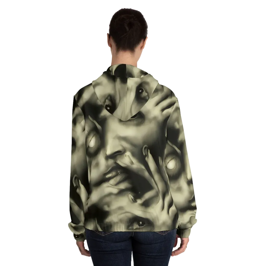 Newtonian Whisper on Women's Full-Zip Hoodie — Back On Person