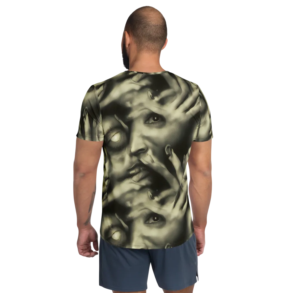 Newtonian Whisper on Men's Athletic T-Shirt — Back