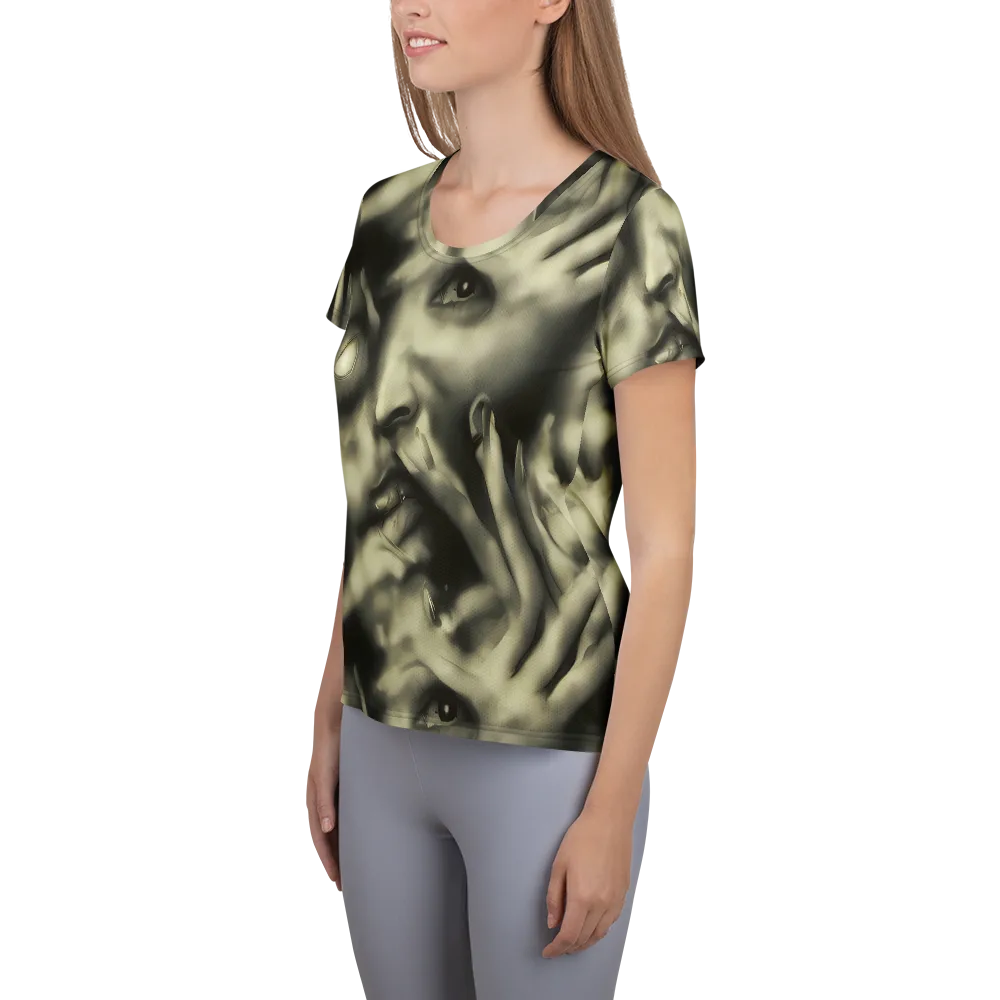 Newtonian Whisper on Women's Athletic T-Shirt — Left