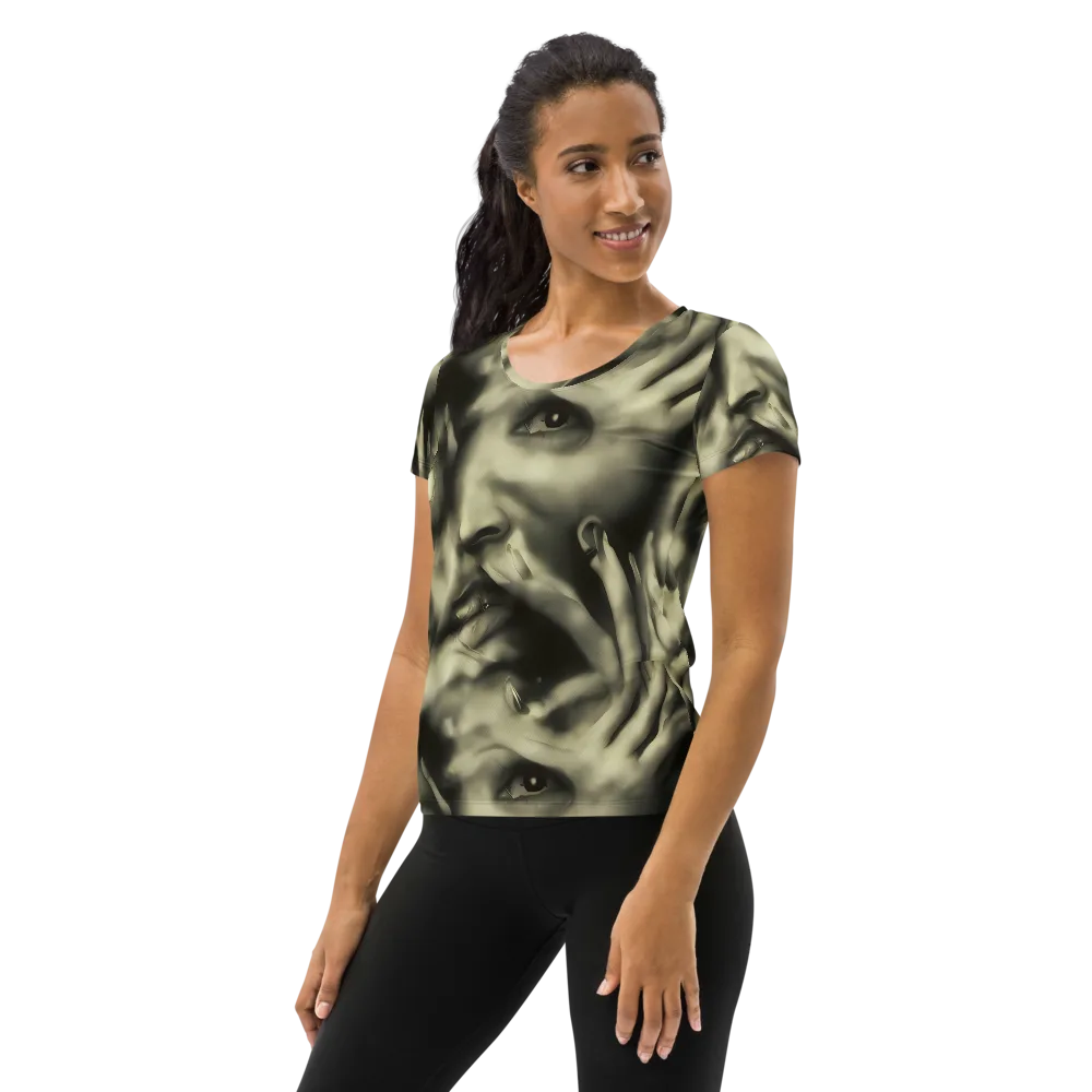 Newtonian Whisper on Women's Athletic T-Shirt — Left