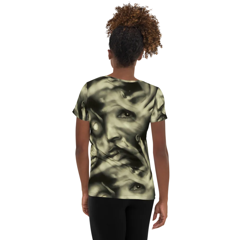 Newtonian Whisper on Women's Athletic T-Shirt — Back