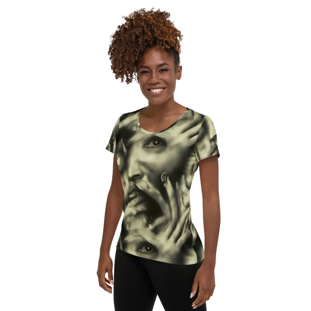 Newtonian Whisper on Women's Athletic T-Shirt — Left