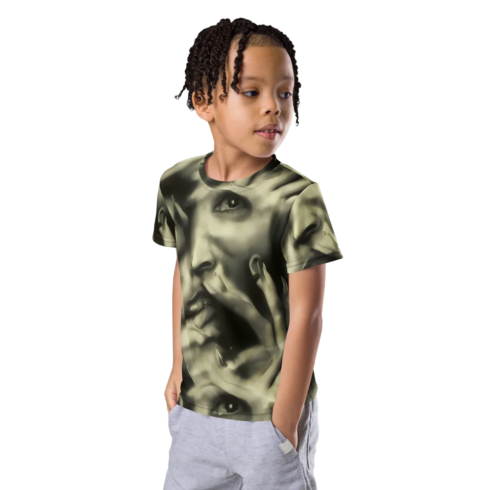 Newtonian Whisper on Kids Crew Neck T-Shirt — Left Front