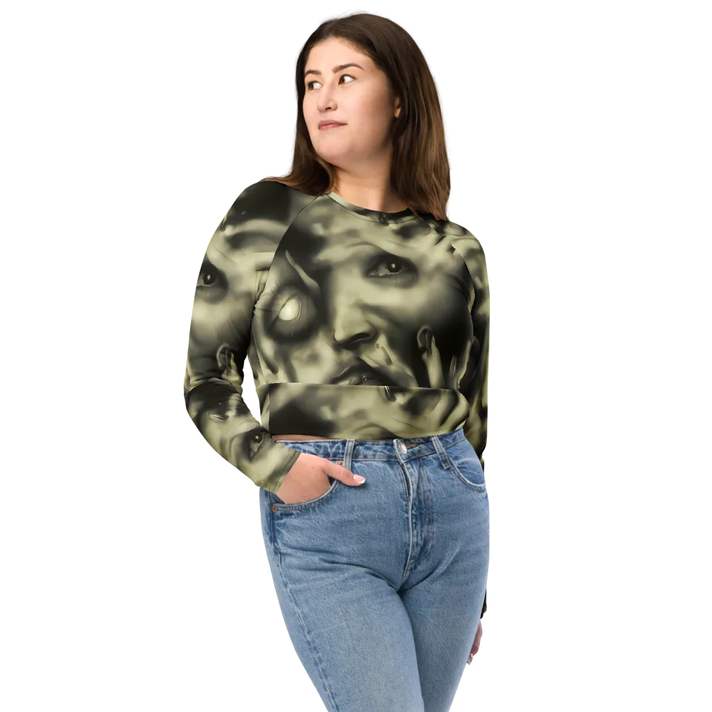 Newtonian Whisper on Long Sleeve Crop Top — Front