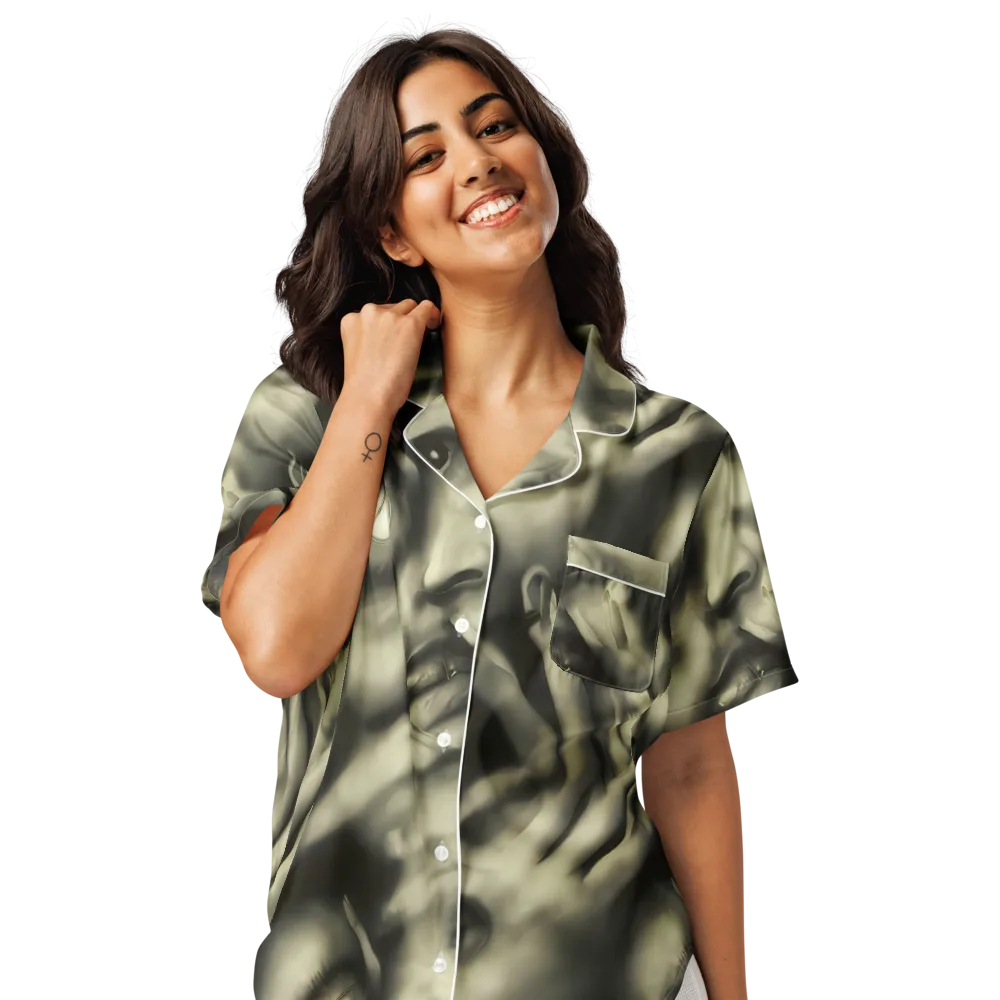 Newtonian Whisper on Women's Short Sleeve Pajama Top — Front