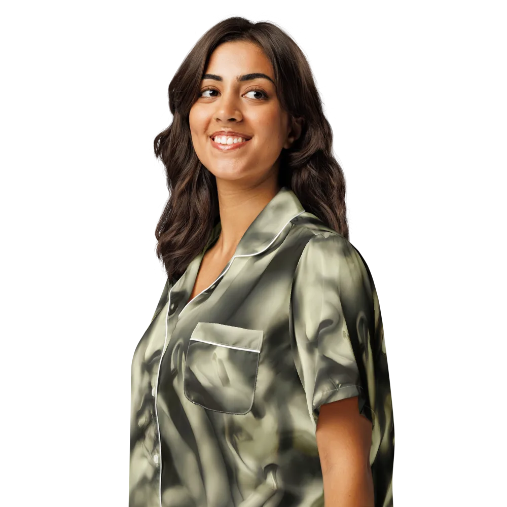 Newtonian Whisper on Women's Short Sleeve Pajama Top — Left Front