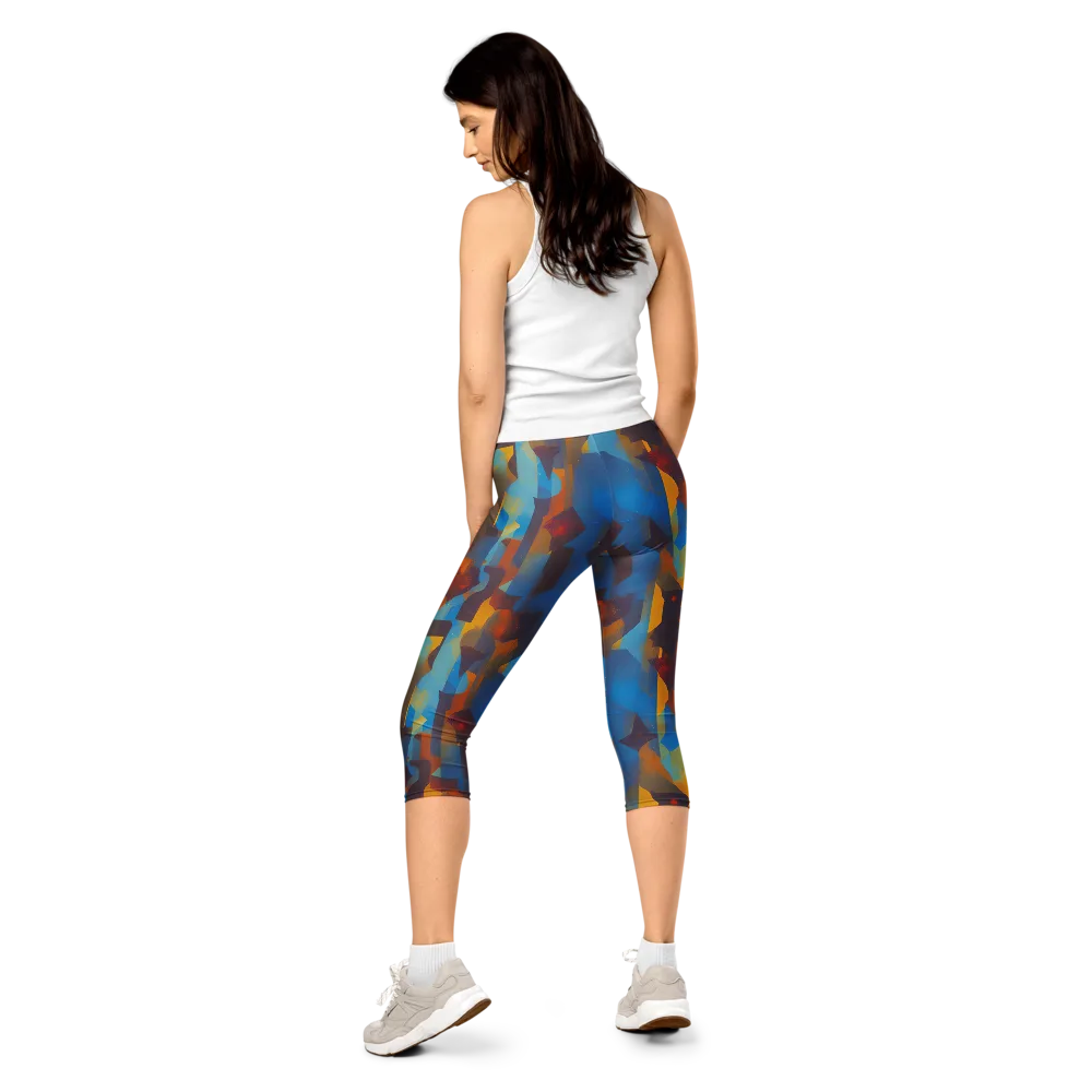 Cubist Dusk on Capri Leggings — Back