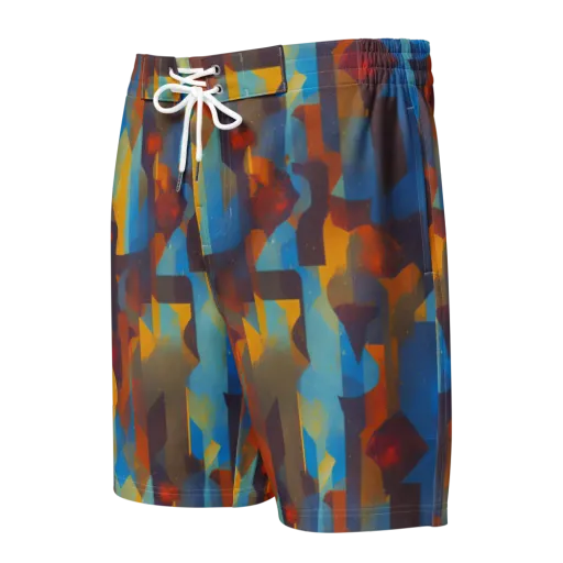 Cubist Dusk on a Men's Board Shorts