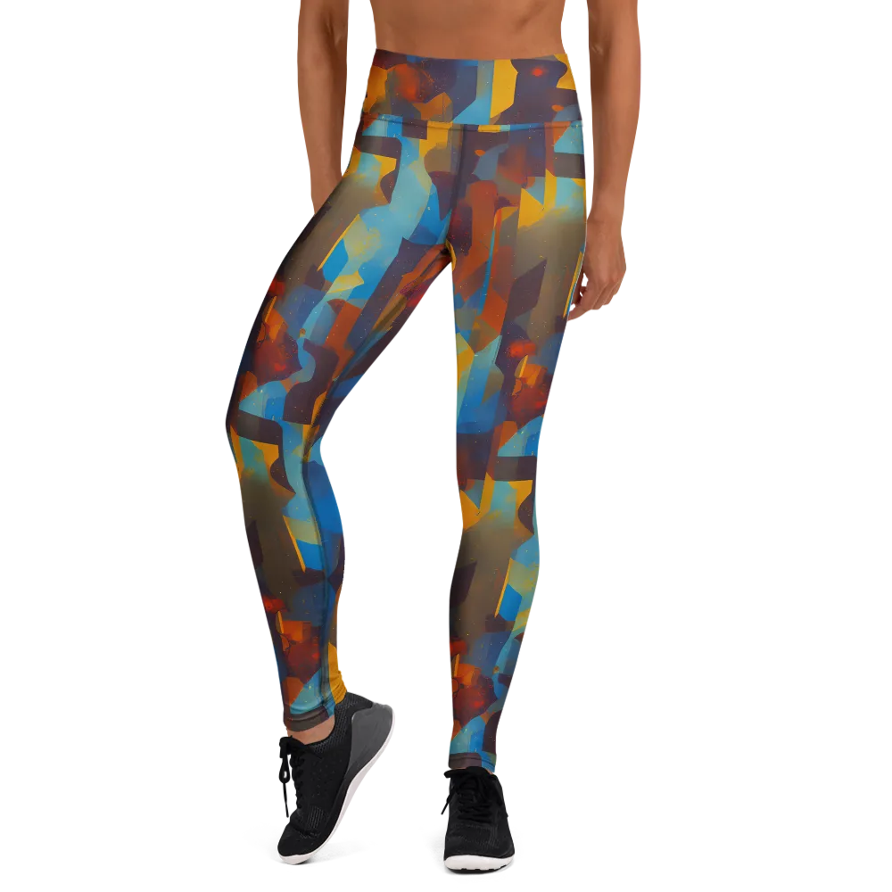 Cubist Dusk on Yoga Leggings — Front