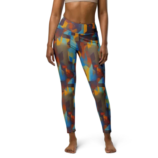 Cubist Dusk on a Yoga Leggings