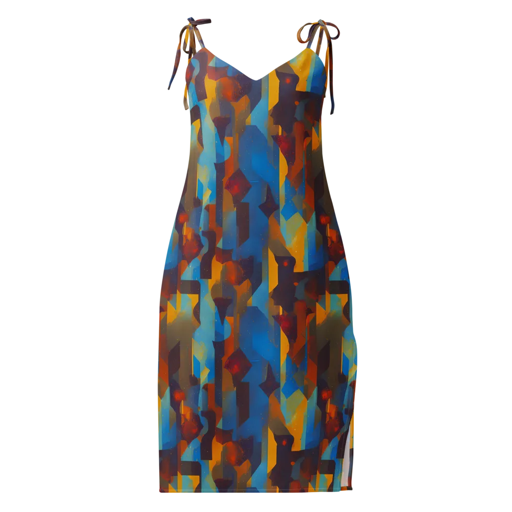 Cubist Dusk on Slip Dress — Front