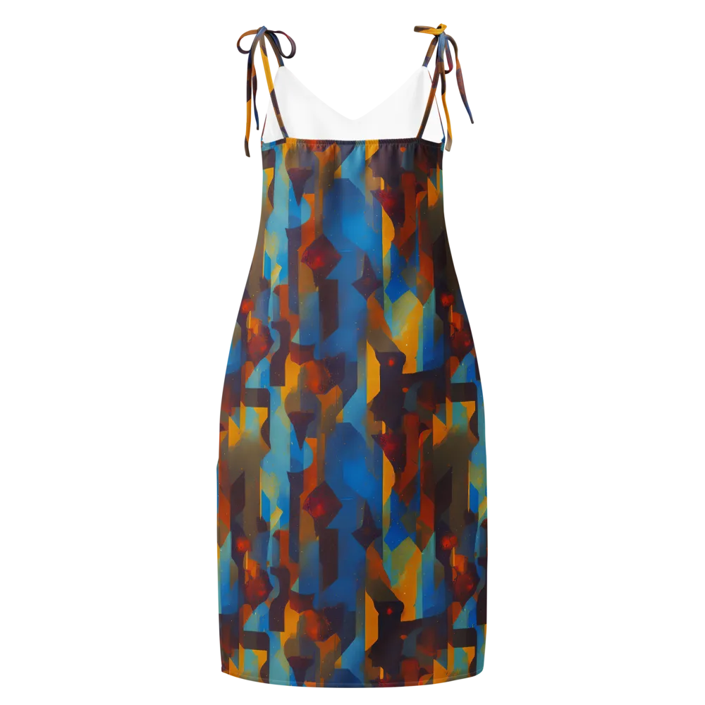 Cubist Dusk on Slip Dress — Back