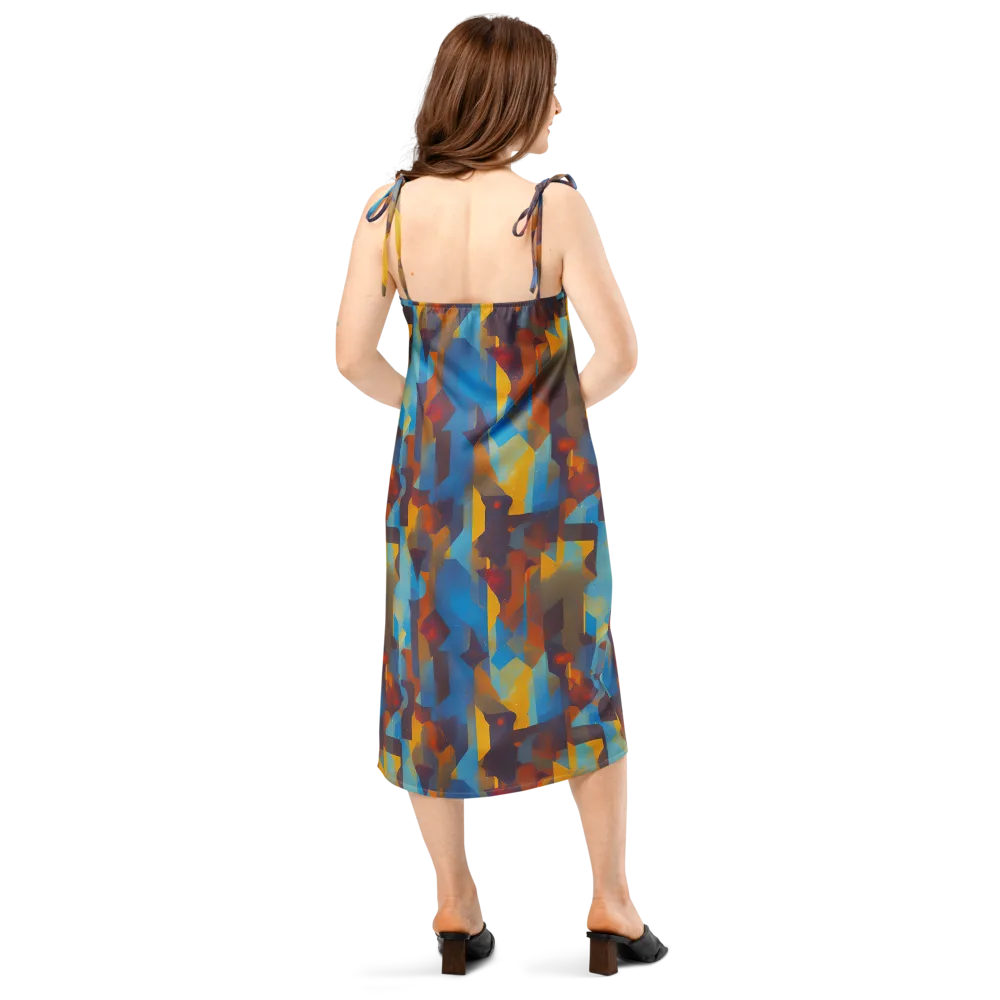 Cubist Dusk on Slip Dress — Back