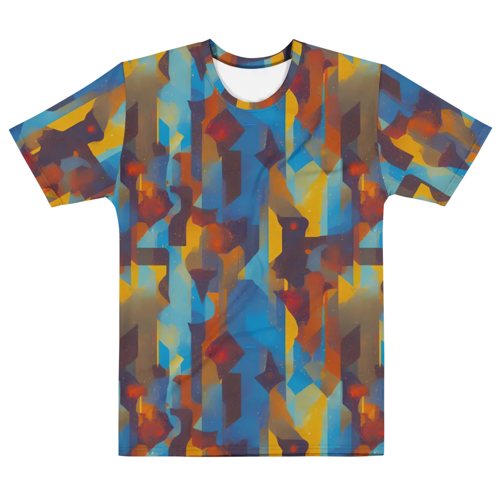 Cubist Dusk on Men's Cotton Crew Neck T-Shirt — Front