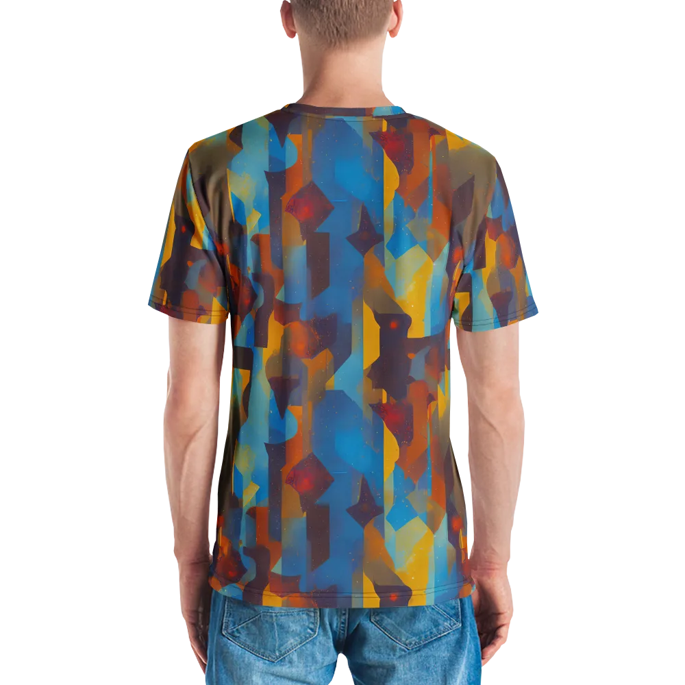 Cubist Dusk on Men's Crew Neck T-Shirt — Back