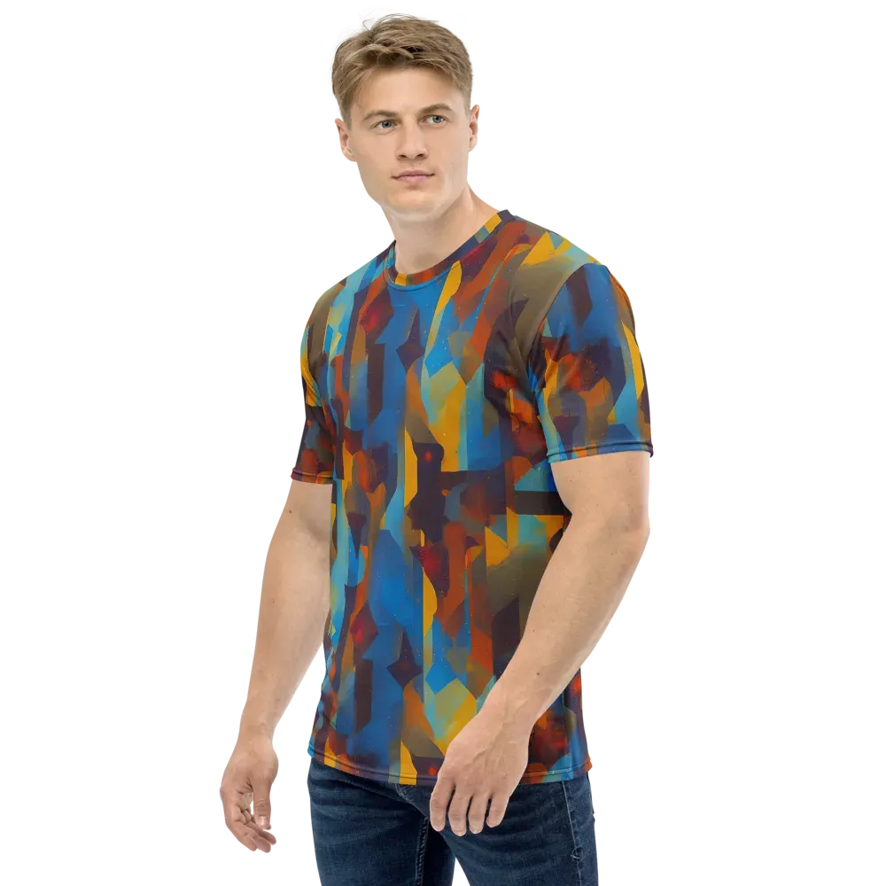 Cubist Dusk on Men's Crew Neck T-Shirt — Left