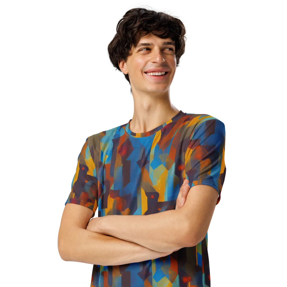 Cubist Dusk on Men's Crew Neck T-Shirt — Left Front