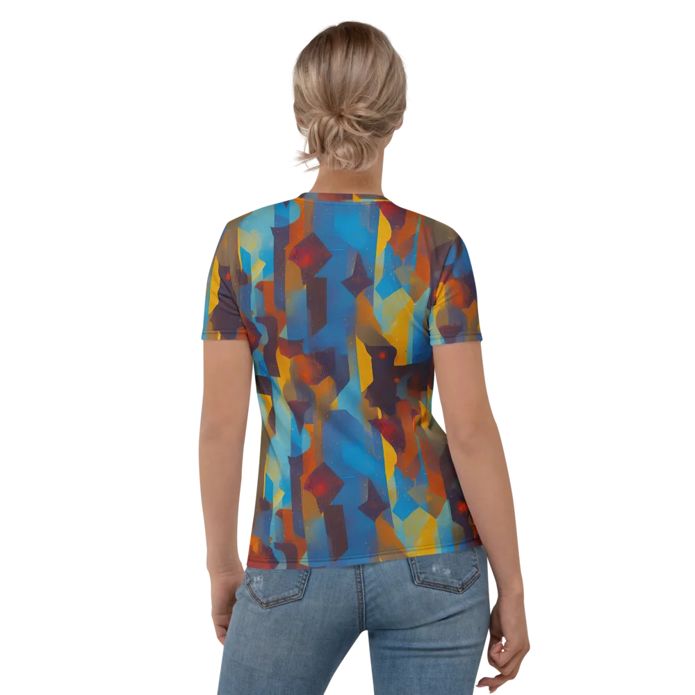 Cubist Dusk on Women's Crew Neck T-Shirt — Back