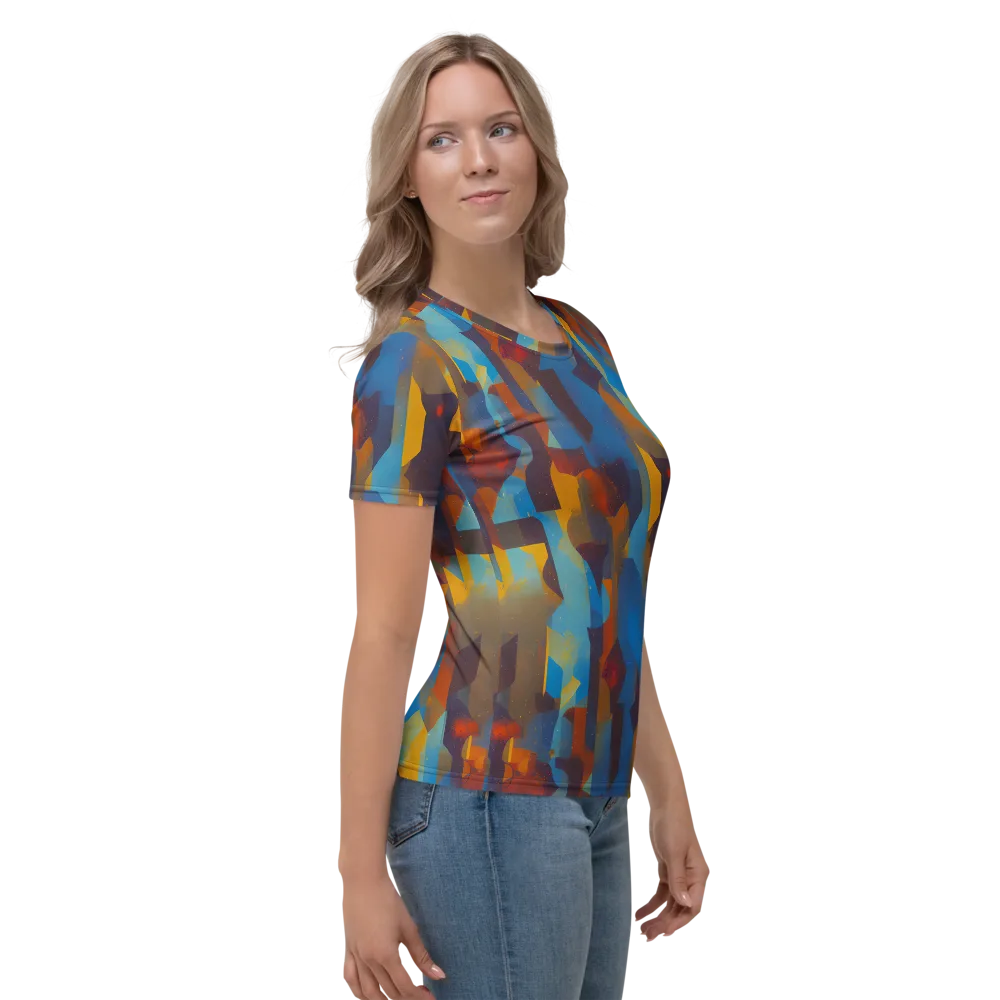 Cubist Dusk on Women's Crew Neck T-Shirt — Right