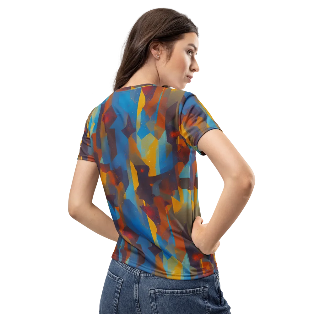Cubist Dusk on Women's Crew Neck T-Shirt — Back