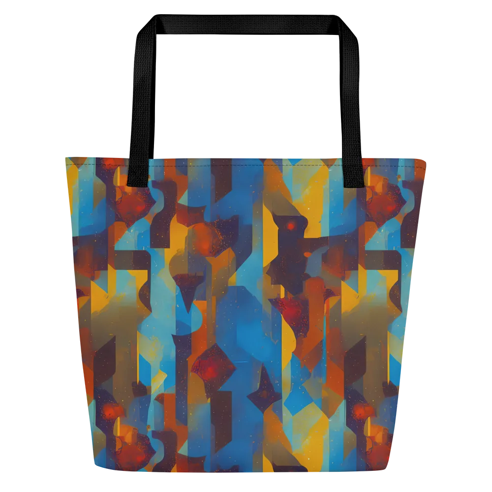 Cubist Dusk on Large Tote Bag W/ Pocket — Front