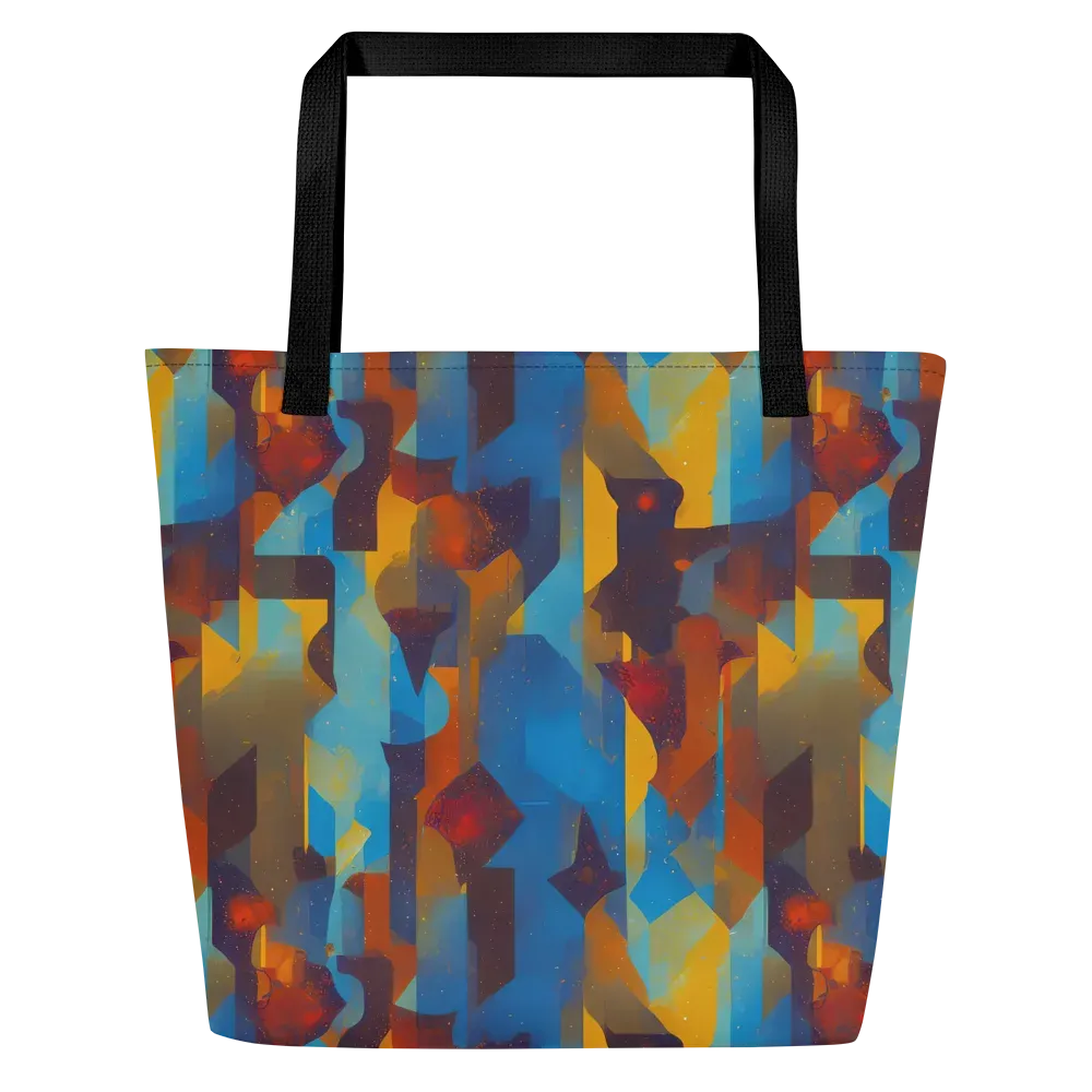 Cubist Dusk on Large Tote Bag W/ Pocket — Front