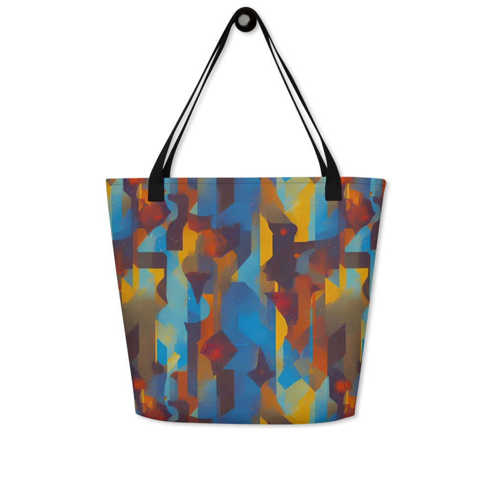 Cubist Dusk on Large Tote Bag W/ Pocket — Front