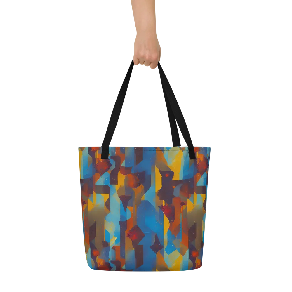 Cubist Dusk on Large Tote Bag W/ Pocket — Front
