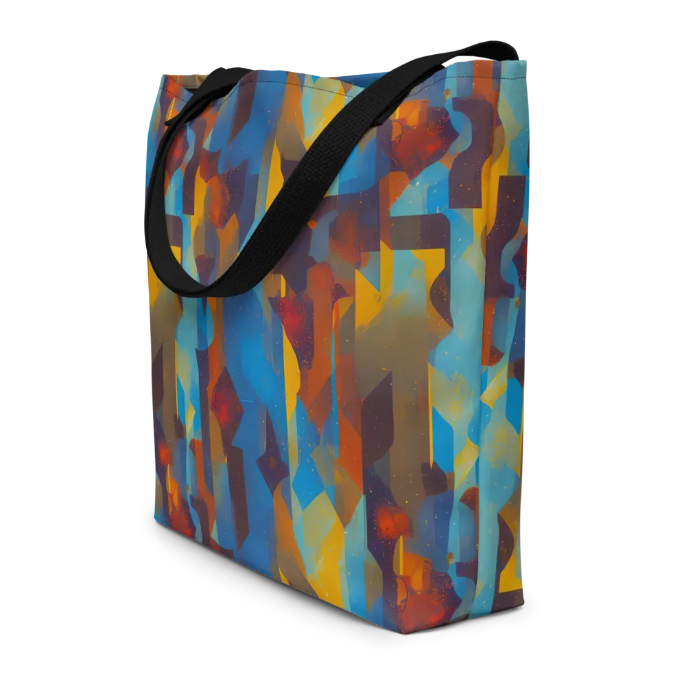 Cubist Dusk on Large Tote Bag W/ Pocket — Front