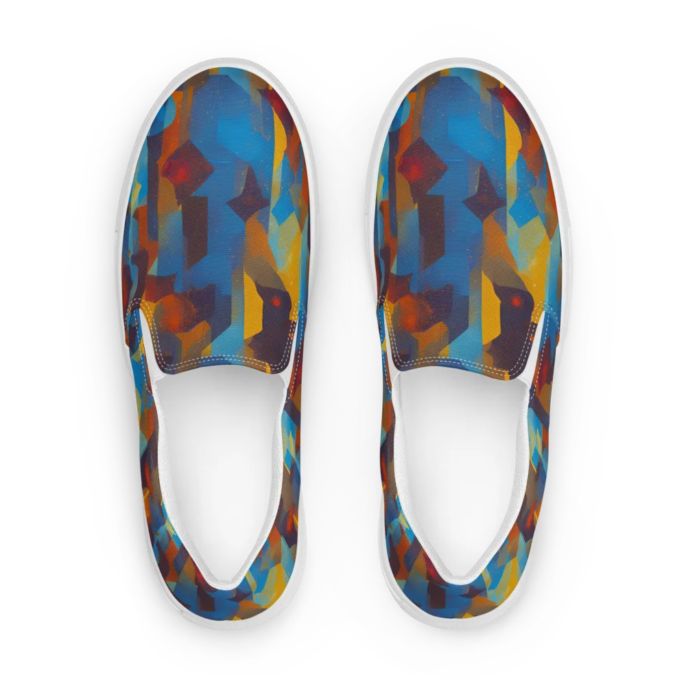 Cubist Dusk on Women's Slip-On Canvas Shoes — Front