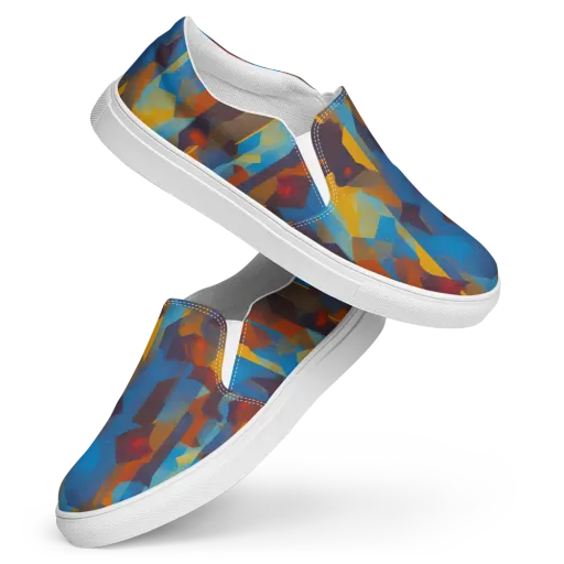 Cubist Dusk on a Women's Slip-On Canvas Shoes