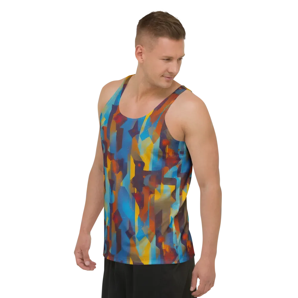 Cubist Dusk on Men's Tank Top — Left Front
