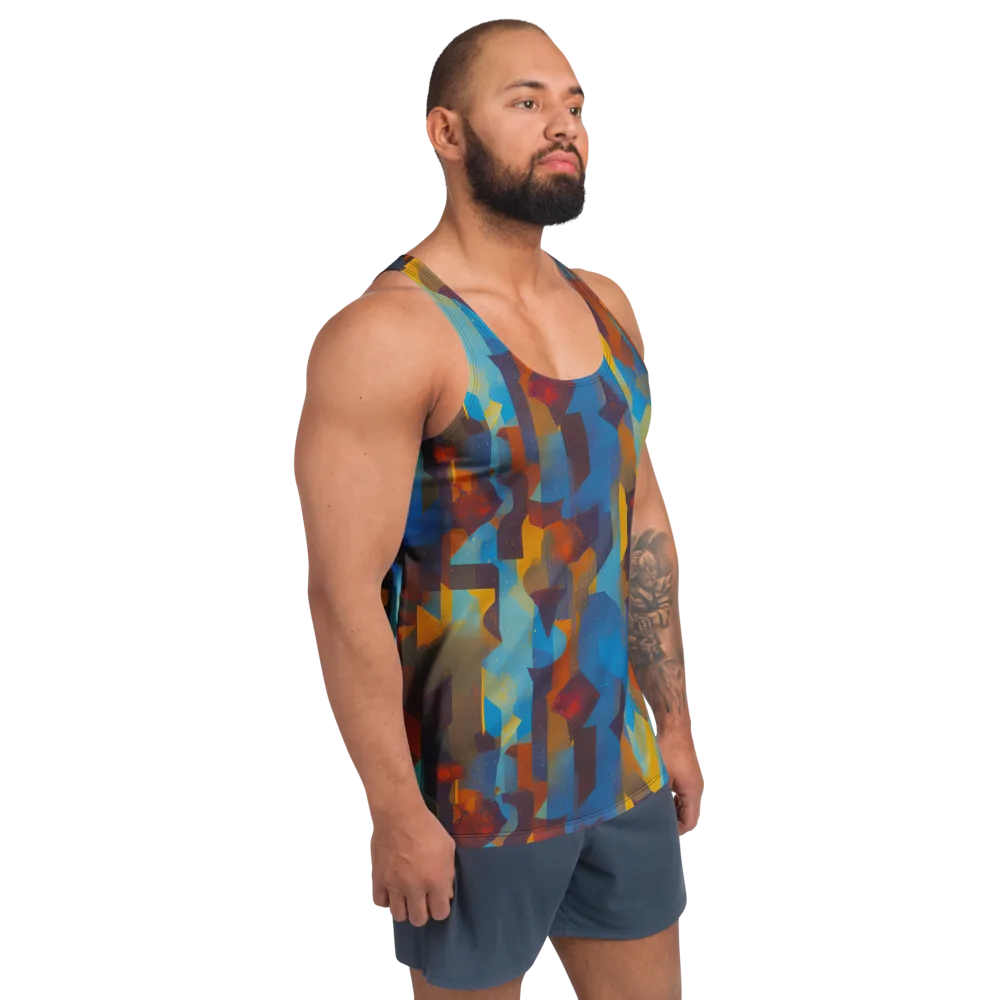 Cubist Dusk on Men's Tank Top — Right Front
