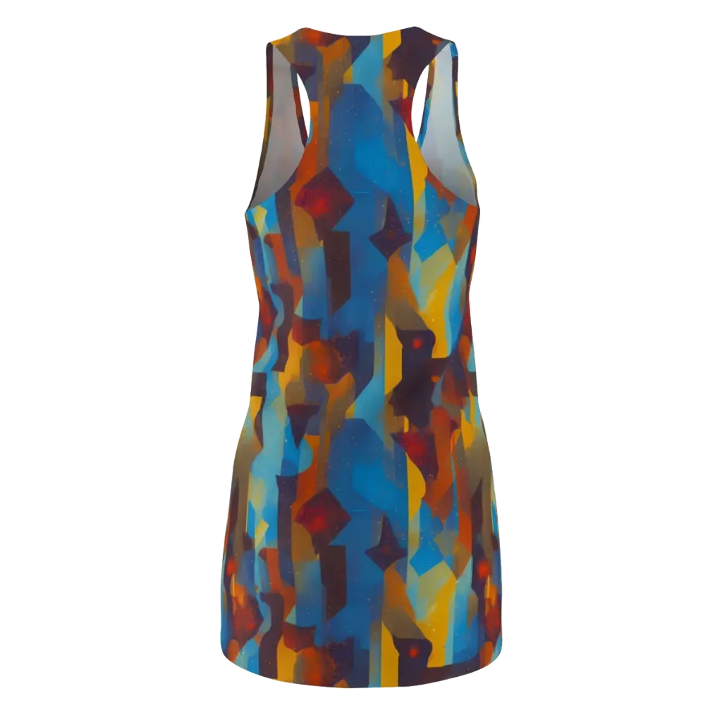 Cubist Dusk on Racerback Dress — Back