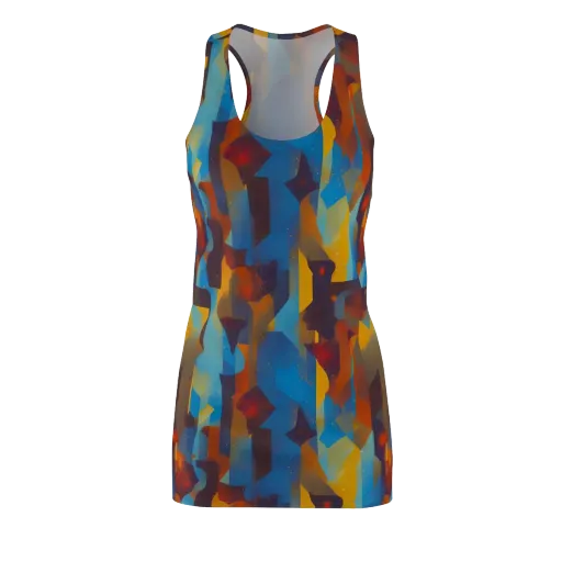 Cubist Dusk on a Racerback Dress