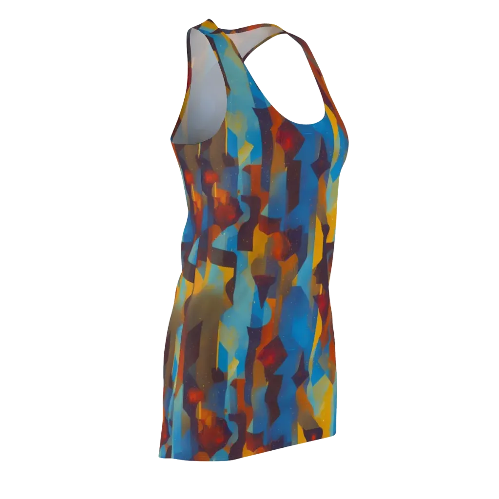 Cubist Dusk on Racerback Dress — Front Side