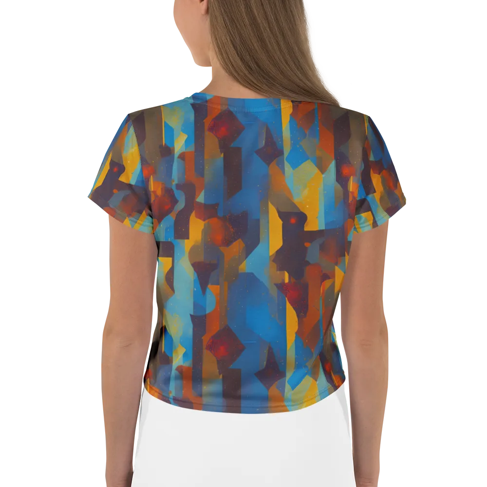 Cubist Dusk on Crop Tee — Back
