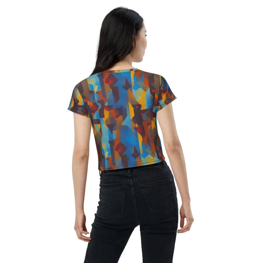 Cubist Dusk on Crop Tee — Back