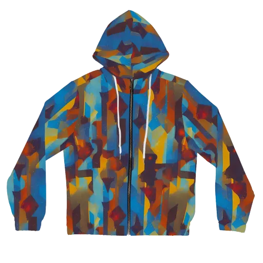 Cubist Dusk on a Women's Full-Zip Hoodie